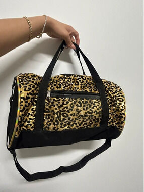 Y2K leopard duffel bag